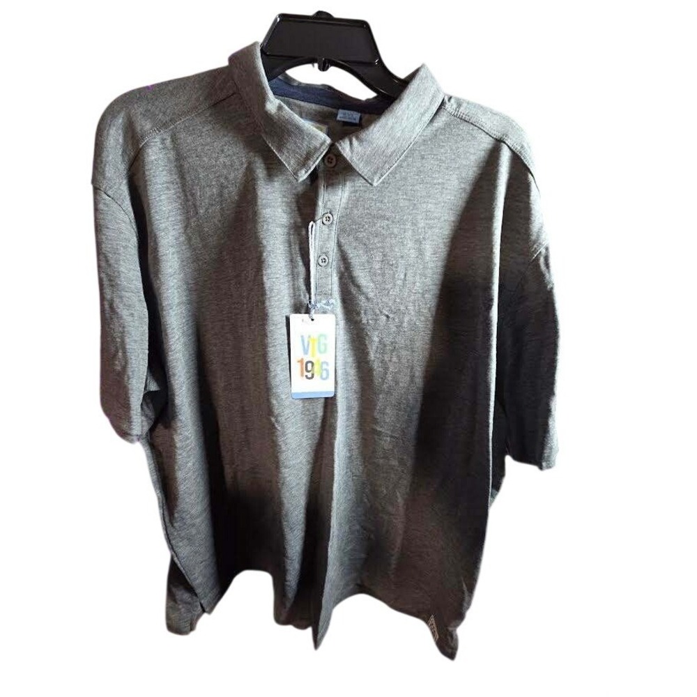 VTG 1946 Men's Gray‎ Heathered Short Sleeve Polo Shirt XXLarge